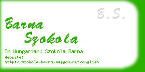 barna szokola business card